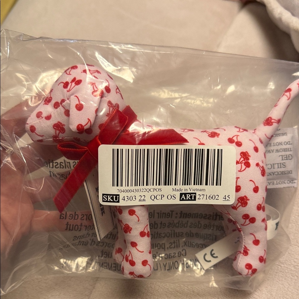 PINK Victoria's Secret Cherry Print Dog Plush